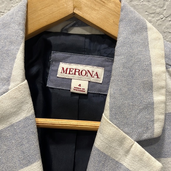 Marona size 4 denim striped Blazer - Picture 3 of 6